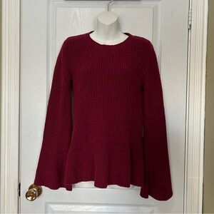 Joe Fresh Deep Red Knit Top Small Flare